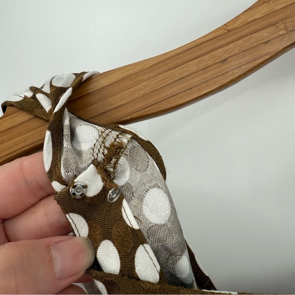 J. Crew Princess Cut Peplum Jacquard Dot Sleeveless Top Romantic Pecan Ivory 6 - Picture 10 of 12